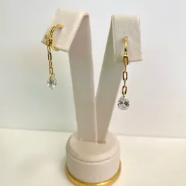 BRINCO ARGOLINHA C/CORRENTE E UMA ZIRCÔNIA