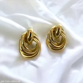 Brinco Base Oval Com Três Aros