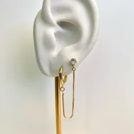 BRINCO EAR JACK CORAÇÃO C/ 1 PONTO DE LUZ