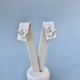 BRINCO TRIO BORBOLETAS C/ ZIRCÔNIAS INCOLOR