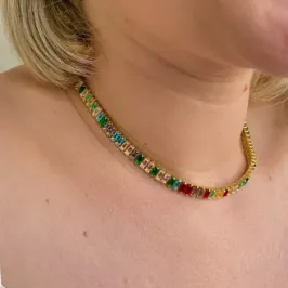 Choker Riviera Baguete Colorida
