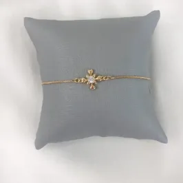 PULSEIRA 4 PETALAS CORAÇÃO E ZIRCÔNIA NO CENTRO