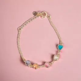 PULSEIRA INFANTIL 5 CORAÇÕES COLORIDOS