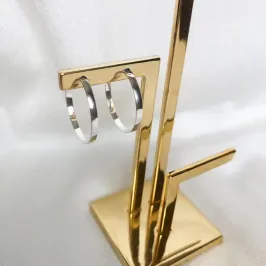 ARGOLA LISA 2,3cm FECHO DE ENCAIXE PRATA