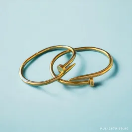 BRACELETE INOX PREGO DOURADO