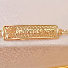 PULSEIRA INFANTIL PLAQUINHA ANJINHO DA VOVÓ