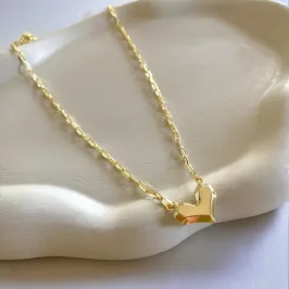 COLAR CORAÇÃO GEOMÉTRICO