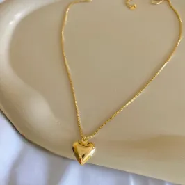 COLAR CORAÇÃO LISO ARREDONDADO