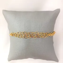 PULSEIRA C/ FECHO REGULÁVEL GRAVATINHA C/ ELOS DE CORAÇÃO