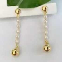 Brinco 5 pérolas com esfera