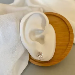 BRINCO ZIRCÔNIA OVAL PRATA