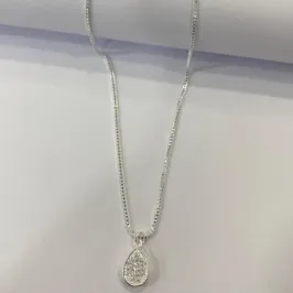 COLAR GOTA CRAVEJADA PRATA