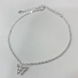 PULSEIRA BORBOLETA VAZADA CRAVEJADA PRATA