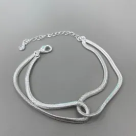 PULSEIRA MALHA SNAKE ENTRELAÇADA PRATA