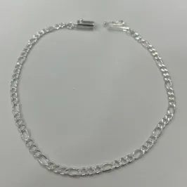 PULSEIRA MASCULINA FÍGARO LARGO COM FECHO GAVETA PRATA