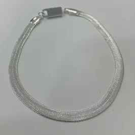 PULSEIRA MASCULINA MALHA FITA 6 MM COM FECHO GAVETA PRATA