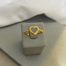 ANEL CORAÇÃO PONTILHADO