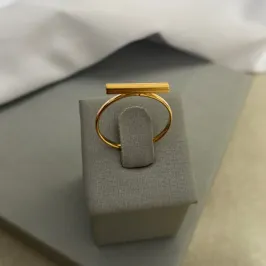ANEL MINIMALISTA TUBO QUADRADO