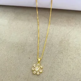 COLAR FLOR DE ZIRCÔNIAS