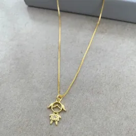 COLAR MENINA UMA ZIRCÔNIA CRAVEJADA