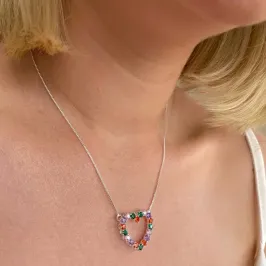 Colar 45cm coração vazado 12mm