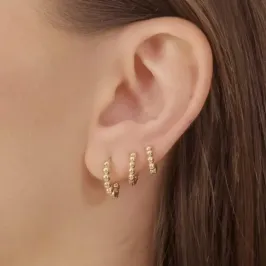 TRIO DE BRINCOS ARGOLINHAS DE BOLINHAS