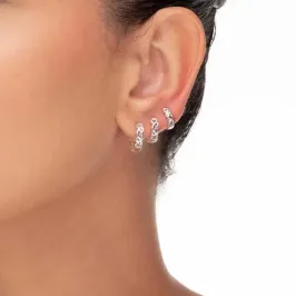 TRIO DE BRINCOS ARGOLINHAS TRANÇADAS VAZADAS