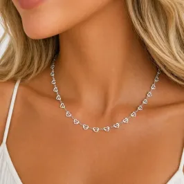 CHOKER CORAÇÃO DE FILEIRAS VAZADAS