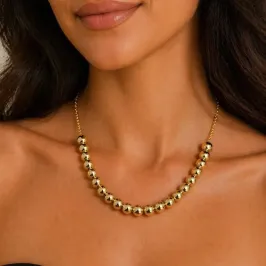 CHOKER MALHA COM ESFERAS