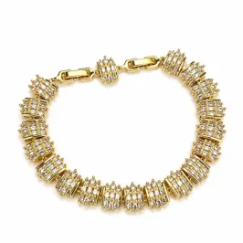 PULSEIRA LUXO PEDRAS DE BAGUETE CRISTAIS