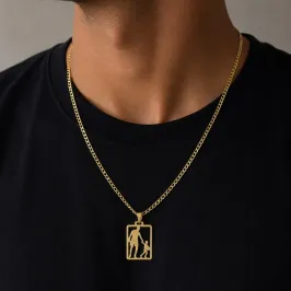 CORRENTE MASCULINA COM PG PAI E FILHO COM BOLA