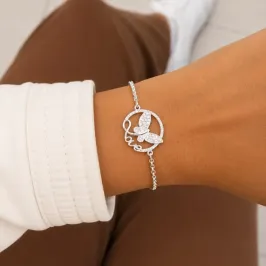 PULSEIRA BORBOLETA LOVE CRAVEJADA