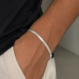 PULSEIRA MASCULINA MALHA FITA 6 MM COM FECHO GAVETA PRATA