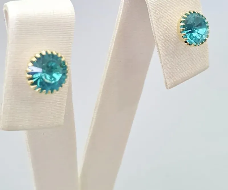 BRINCO PONTO DE LUZ GRANDE ZIRCÔNIA AZUL