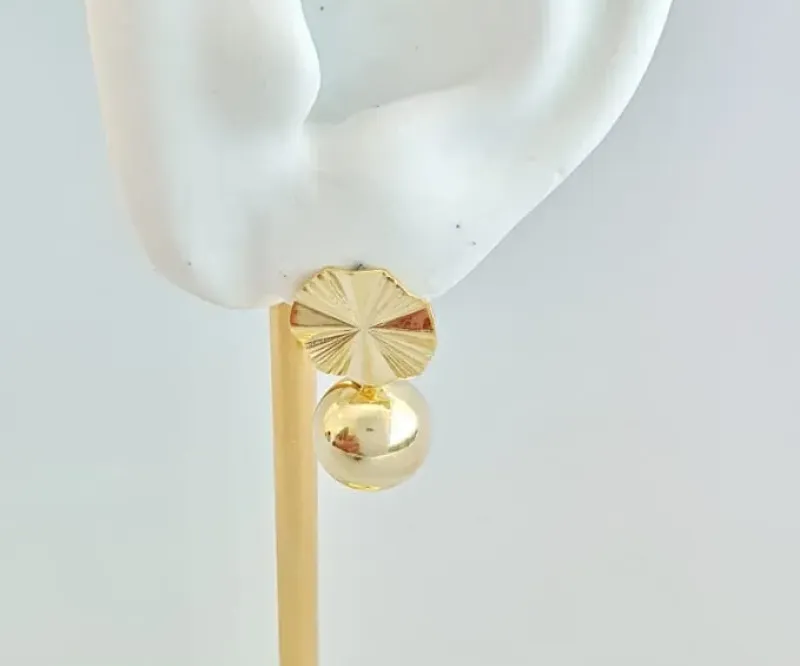 Brinco Flor c/ Pingente de Bola