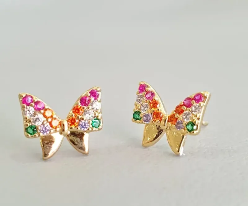 BRINCO LAÇO C/ MICRO ZIRCÔNIAS CRAVEJADAS COLORIDAS