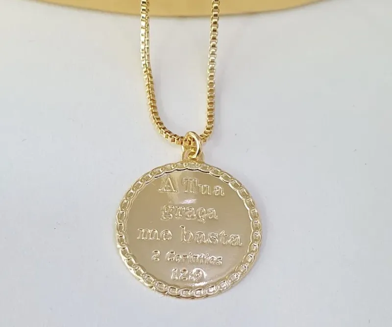 COLAR C/ MEDALHA A TUA GRAÇA ME BASTA