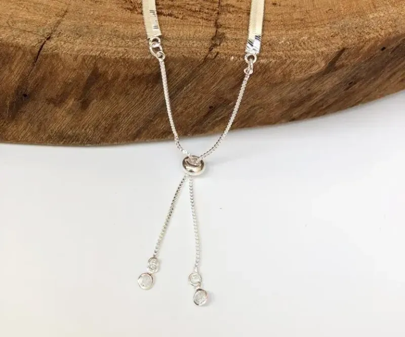 PULSEIRA C/ FECHO REGULÁVEL GRAVATINHA C/ 2 ZIRCÔNIAS C/ CORRENTE MALHA