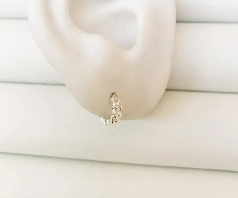 ARGOLINHA 0,9cm DESIGN CORRENTE PRATA