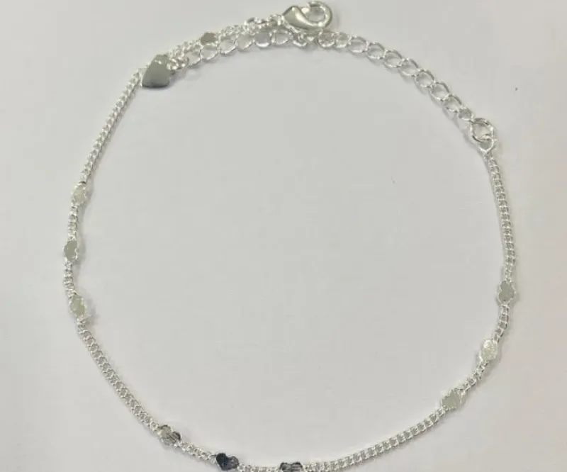 PULSEIRA MINI CORAÇÕES EM TRIO PRATA