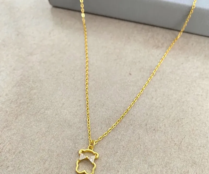 COLAR URSO VAZADO COM LAÇO DE ZIRCÔNIA