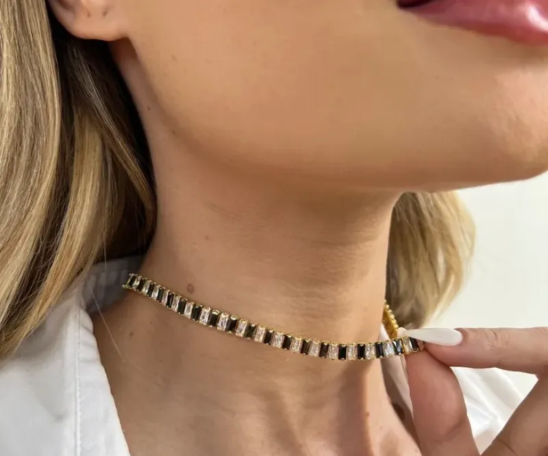 Choker Riviera Baguete Colorida