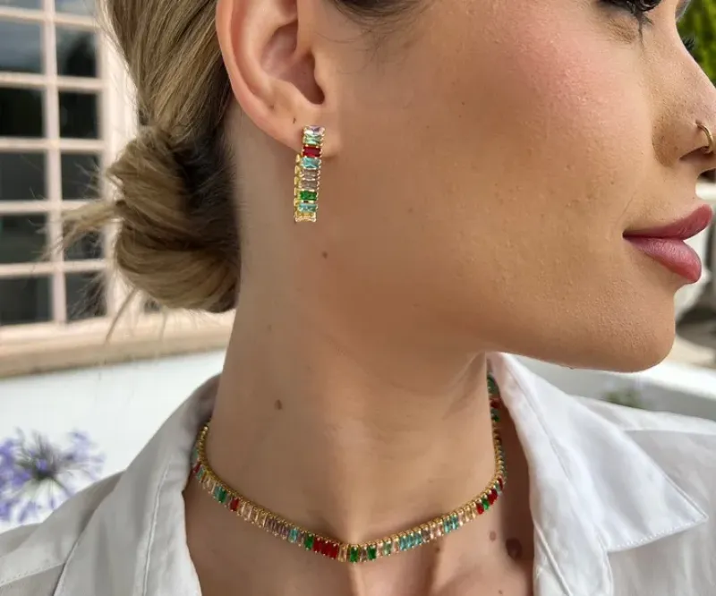 CONJUNTO RIVIERA BAGUETE COLORIDA