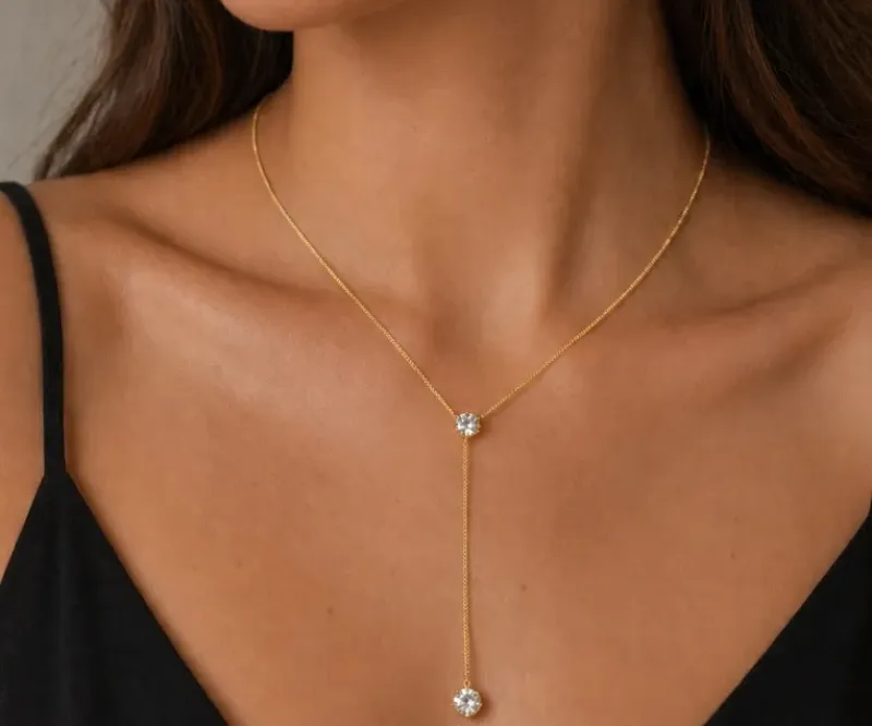 COLAR DESIGN GRAVATINHA COM DOIS PONTOS DE LUZ
