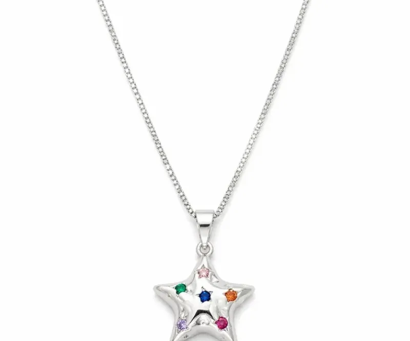 COLAR ESTRELA COM ZIRCÔNIAS COLORIDAS