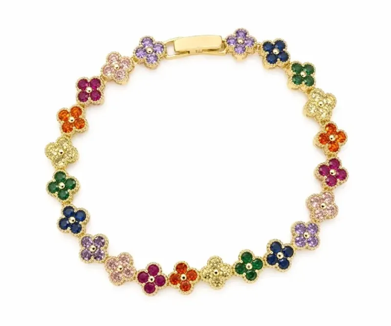 PULSEIRA FLORES COLORIDAS EM ZIRCÔNIA