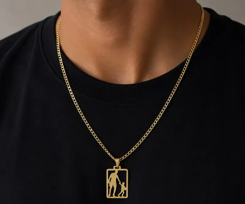 CORRENTE MASCULINA COM PG PAI E FILHO COM BOLA